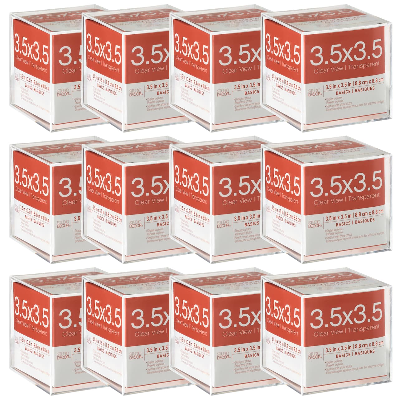 12 Pack: Acrylic Photo Cube Basics By Studio D&#xE9;cor&#xAE;, 3.5&#x22; x 3.5&#x22;
